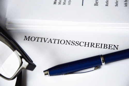 Brief mit Titel Motivationsschreiben